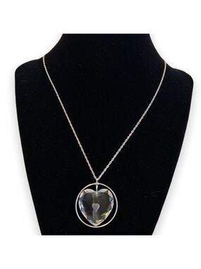 Vintage 70’s Heart Pendant Necklace Hallmark Cards Inc. Glass/Acrylic